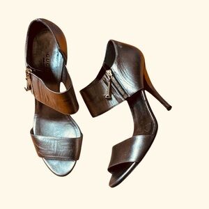 Gucci Drew Bronze Metallic Nappa Leather Pumps